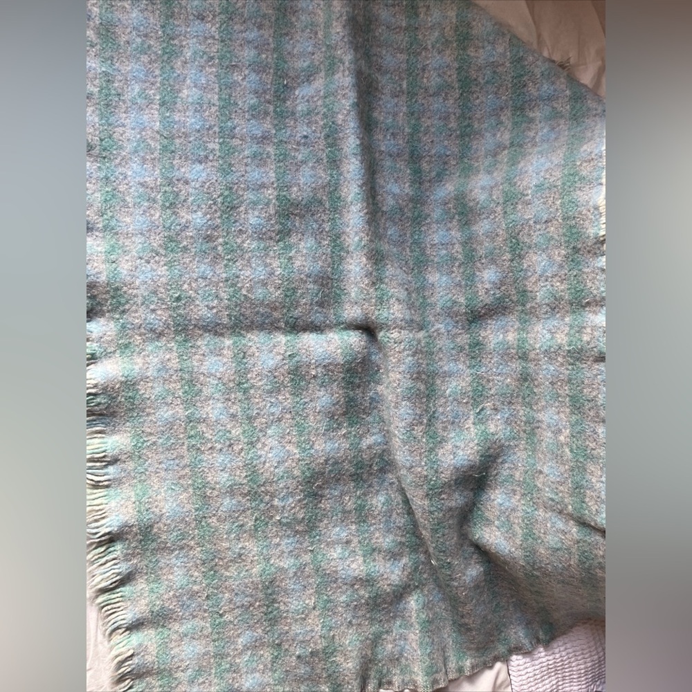 Vintage Pendleton Woolen Mills Blanket Fringed Throw Small 31x44 Crib Liner Size